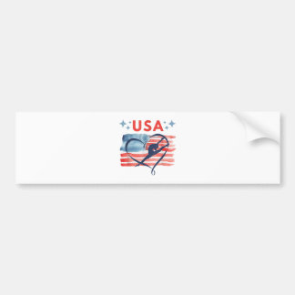 Patriotic American Flag Gymnastics Design für die Autoaufkleber
