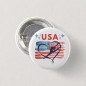 Patriotic American Flag Gymnastics Design für die Button (Vorne & Hinten)