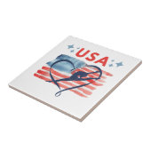 Patriotic American Flag Gymnastics Design für die Fliese (Seite)