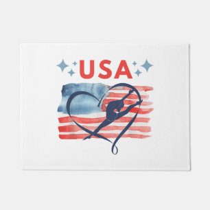 Patriotic American Flag Gymnastics Design für die Fußmatte