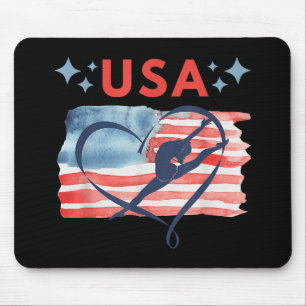 Patriotic American Flag Gymnastics Design für die  Mousepad