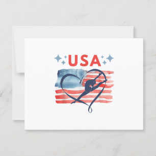 Patriotic American Flag Gymnastics Design für die  RSVP Karte