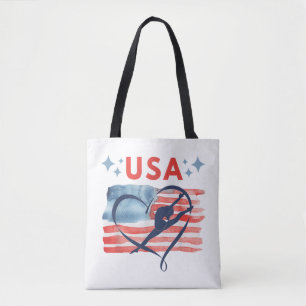 Patriotic American Flag Gymnastics Design für die  Tasche