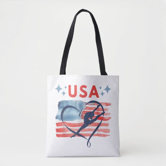 Patriotic American Flag Gymnastics Design für die  Tasche (Vorderseite)