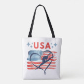 Patriotic American Flag Gymnastics Design für die Tasche (Rückseite)