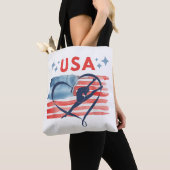 Patriotic American Flag Gymnastics Design für die Tasche (Von Nahem)