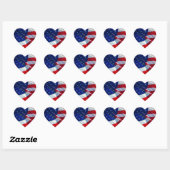 Patriotic American Flag Heart Sticker (Blatt)