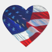 Patriotic American Flag Heart Sticker (Vorderseite)