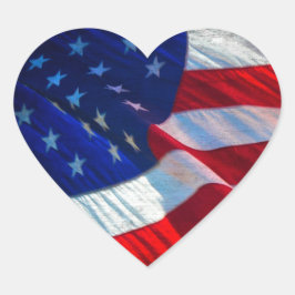 Patriotic American Flag Heart Sticker