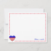 Patriotic American Flag Herz Personalisiert Mitteilungskarte (Vorderseite)