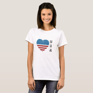 Patriotic American Flag Herz Stars Streifen USA Bl T-Shirt