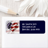 Patriotic American Flag Herzenaufschrift Label (Insitu)