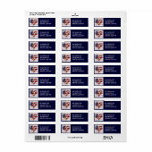 Patriotic American Flag Herzenaufschrift Label (Vorne)