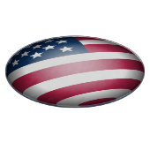 Patriotic American Flag in 3D Globe Design Schneidebrett (Ecke)