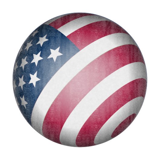 Patriotic American Flag in 3D Globe Design Schneidebrett (Vorderseite)