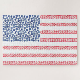 Patriotic American Flag In Watercolor Puzzle
