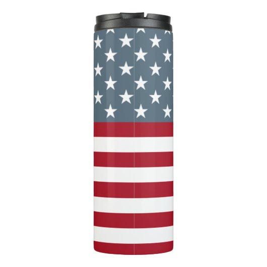 Patriotic American Flag Individuelle Name Thermosbecher (Rückseite)