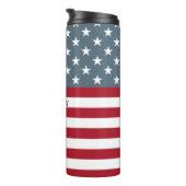 Patriotic American Flag Individuelle Name Thermosbecher (Nach rechts gedreht)