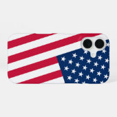 Patriotic American Flag iPhone Case 16 Hülle (Rückseite (Horizontal))