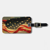 Patriotic American Flag Luggage Tag Gepäckanhänger (Vorderseite horizontal)