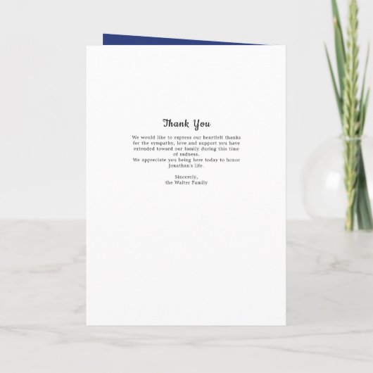 Patriotic American Flag Memorial Veteran Beerdigun Programm (Rückseite)