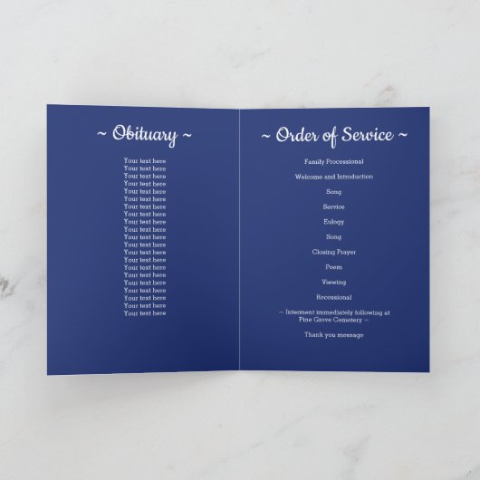 Patriotic American Flag Memorial Veteran Beerdigun Programm (Innenseite)