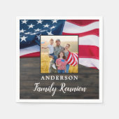 Patriotic American Flag Military Family Wiedersehe Serviette (Vorderseite)
