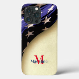 Patriotic American Flag Monogram Case-Mate iPhone Hülle
