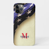Patriotic American Flag Monogram Case-Mate iPhone Hülle (Rückseite)