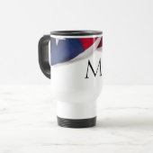 Patriotic American Flag Monogrammed Initial Reisebecher (Vorderseite Links)