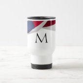 Patriotic American Flag Monogrammed Initial Reisebecher (Mittel)