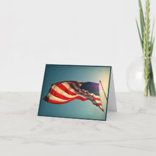 Patriotic American Flag Note Card Dankeskarte