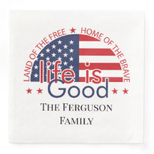 Patriotic American Flag Paper Napkin