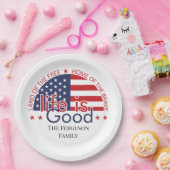 Patriotic American Flag Paper Plate Pappteller (Party)