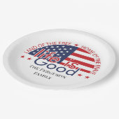 Patriotic American Flag Paper Plate Pappteller (Schrägansicht)