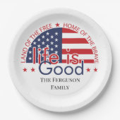 Patriotic American Flag Paper Plate Pappteller (Vorderseite)
