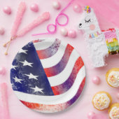 Patriotic American Flag Paper Plate Pappteller (Party)