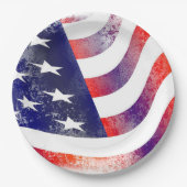 Patriotic American Flag Paper Plate Pappteller (Vorderseite)