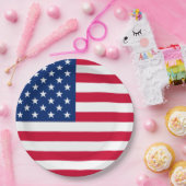 Patriotic American Flag Paper Plate Pappteller (Party)