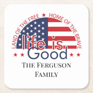 Patriotic American Flag Paper Untersetzer