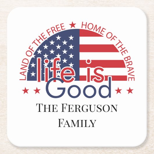 Patriotic American Flag Paper Untersetzer (Vorderseite)