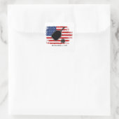 Patriotic American Flag Pickleball Personalisiert Quadratischer Aufkleber (Tasche)