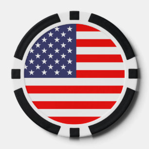 Patriotic American Flag Poker Chips für Kartenspie