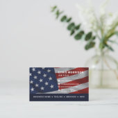 Patriotic American Flag QR Code Professional Visitenkarte (Stehend Vorderseite)
