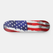 Patriotic American Flag Red White Blue USA Skateboard (Horizontal)