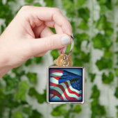 Patriotic American Flag Schlüsselanhänger (Hand)