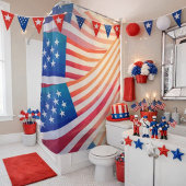 Patriotic American Flag Shower Curtain  Duschvorhang