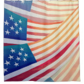 Patriotic American Flag Shower Curtain  Duschvorhang (Vorderseite)