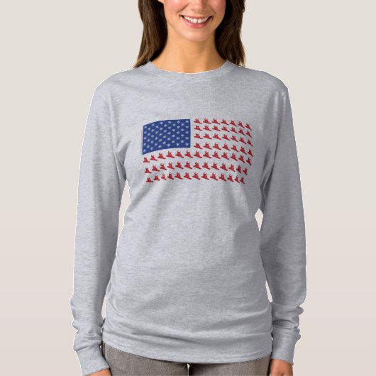 Patriotic American Flag Snowboarder T-Shirt (Vorderseite)