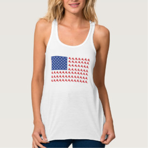 Patriotic American Flag Snowboarder Tank Top